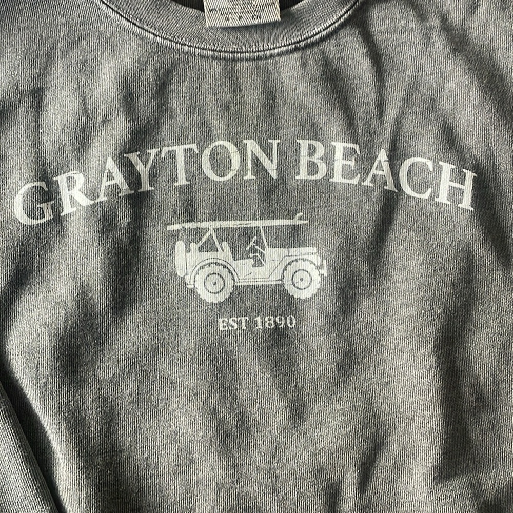 Grayton Beach Gray, washed out black sweatshirt - small - Picture 2 of 3